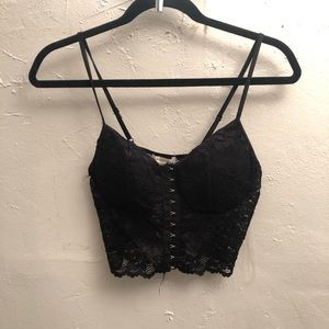 Black lace Crop top